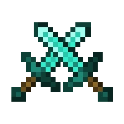 Two Minecraft diamond swords